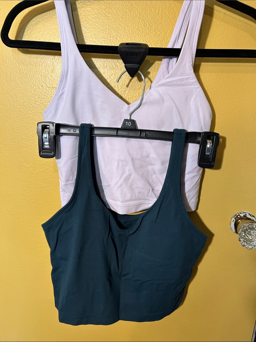 lululemon athletica Lavender Crop Tank & Deep Teal Tank Set